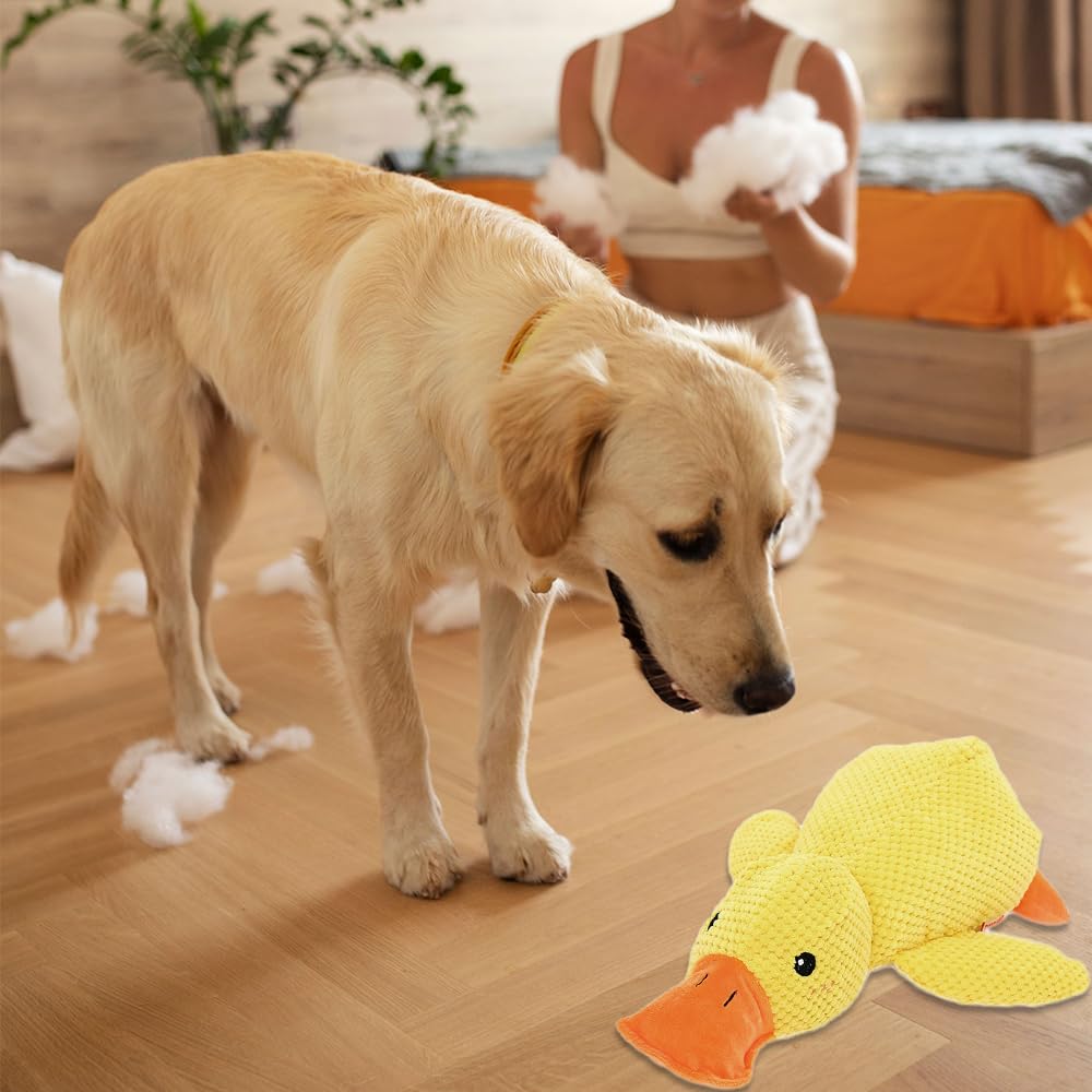 Best Pet Supplies Dog Toys For Small Medium And Large Breeds Cute No-Stuffed And Stuffed Duck With Soft Squeaky Fun For Indoor Puppies And Premium Puppies Plush No Mess Chewing And Playing